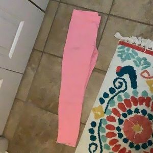 Girls hot pink jeans with Frey at the end and dark teal capris jeans